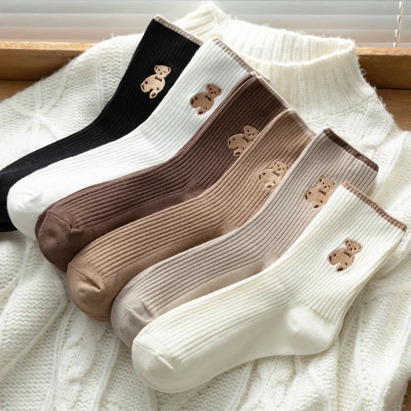 5pairs Cartoon Beer Sokken Zachte Katoenen Sokken Herfst Koffie Kousen Kawaii Vrouwen Sokken Koreaanse Casual Kousen Vrouwen Kousen