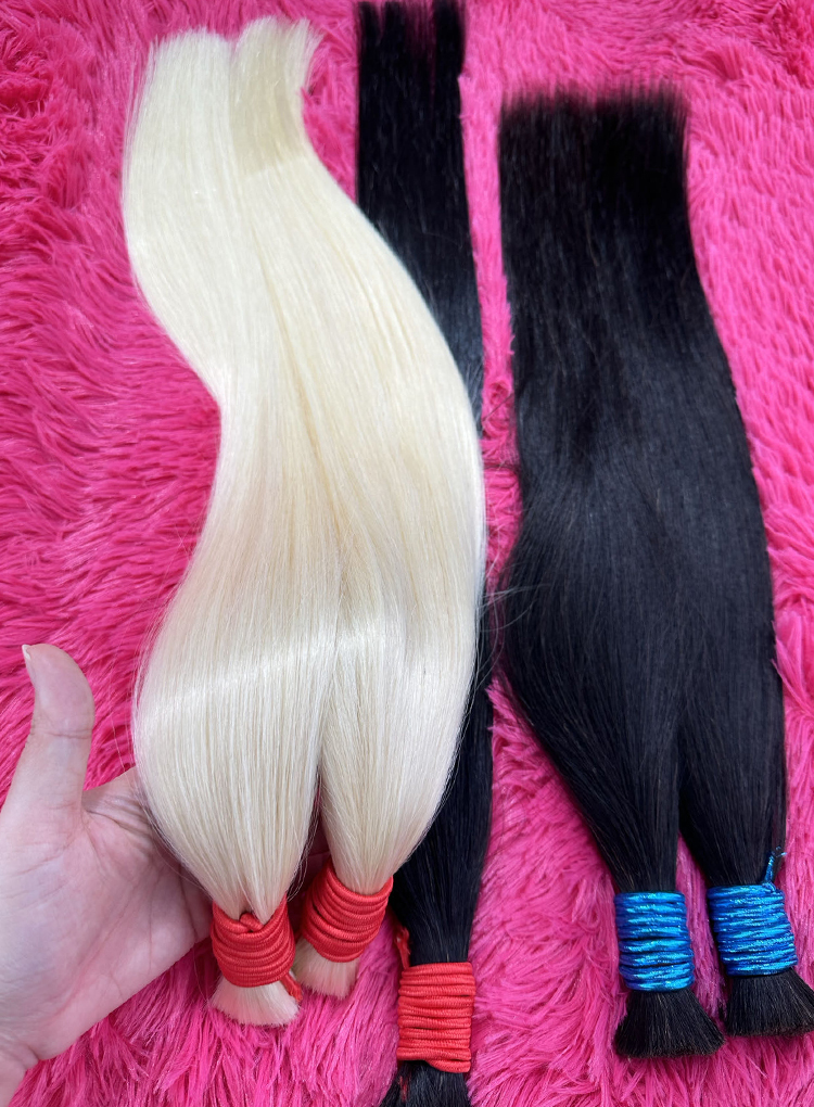 Extensiones de cabello ธรรมชาติ humano 100% ธรรมชาติตรงส่วนขยายดิบเวียดนามอินเดียมนุษย์ผม Bulk Bundles