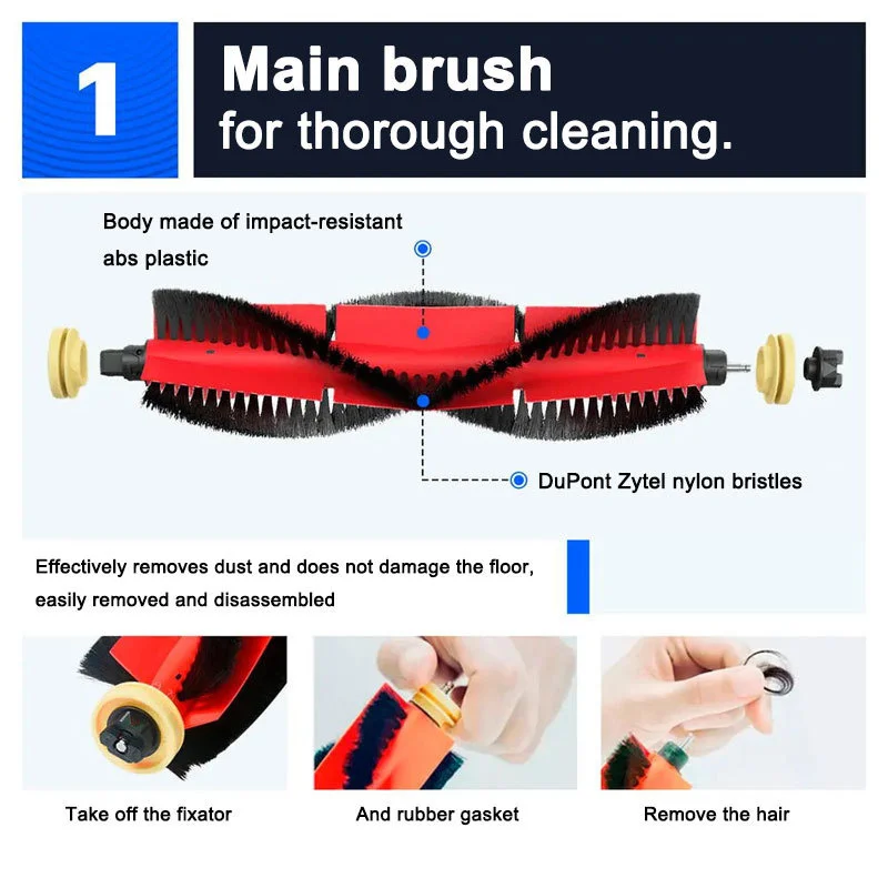 Für Roborock S5 Max S50 S502 S55 S6 S6 Reine E4 Für Xiaomi Roboter 1S SDJQR01RR StaubsaugerBrush Mops hepa-Filter Zubehör