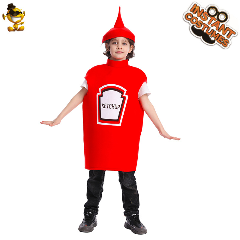 Disfraz de Ketchup y mostaza para niños, accesorios divertidos para fiesta de Carnaval y Halloween