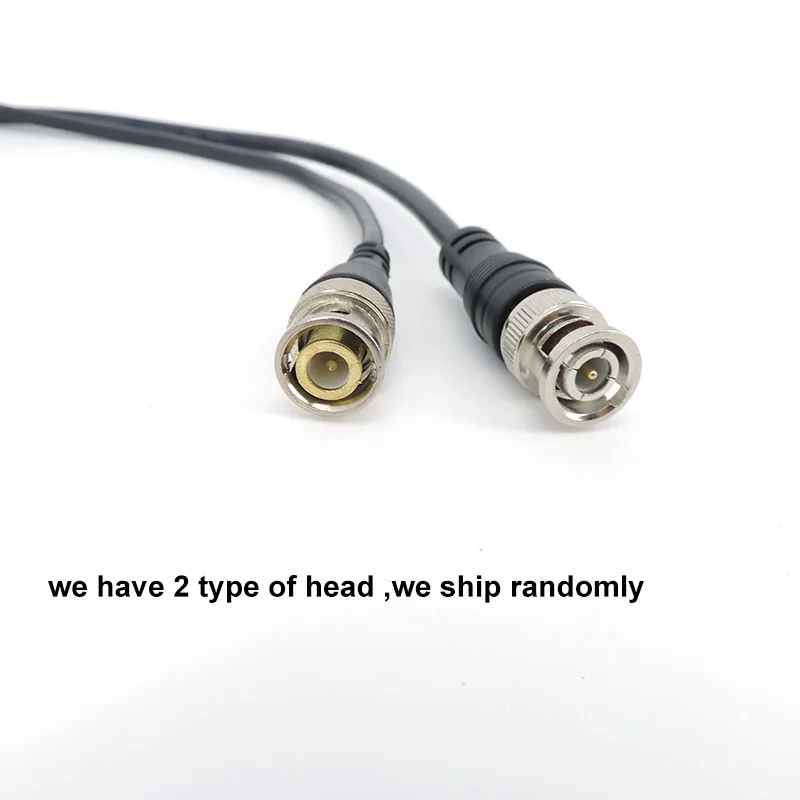 Cable adaptador BNC macho a macho para cámara CCTV Cable conector BNC accesorios de cámara BNC 0,5 M/1M/2M/3M