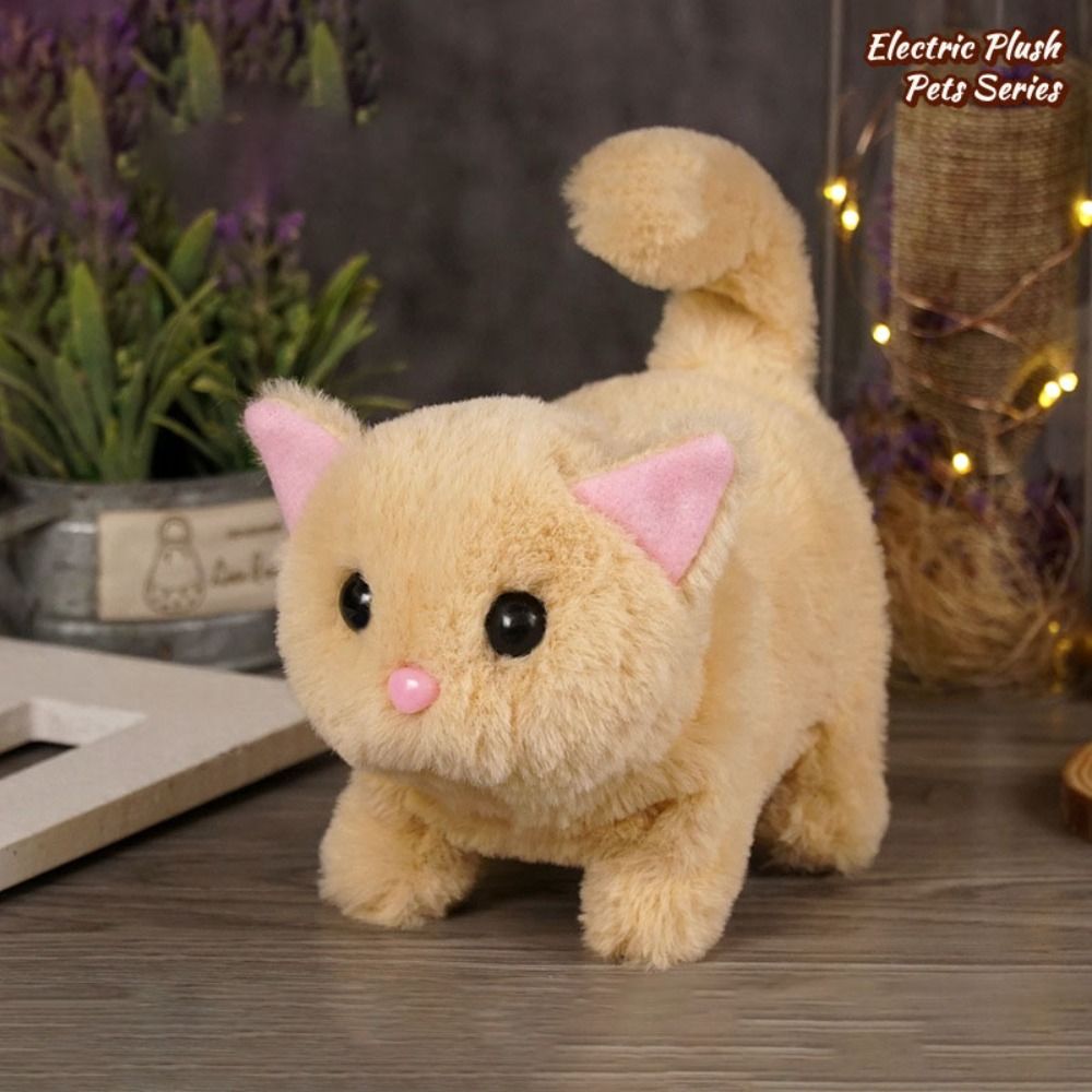 Robot simulé chaton Wagging chaton interactif en peluche jouet marche vous fait joyeux chaton Robot électrique animal de compagnie