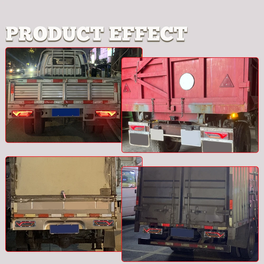2 PCS 12 V-24 V LED ไฟท้ายรถบรรทุกด้านหลังไฟเลี้ยวเบรคย้อนกลับสัญญาณ Trailer รถบรรทุกรถบัส Camper Carailer หมอกโคมไฟ