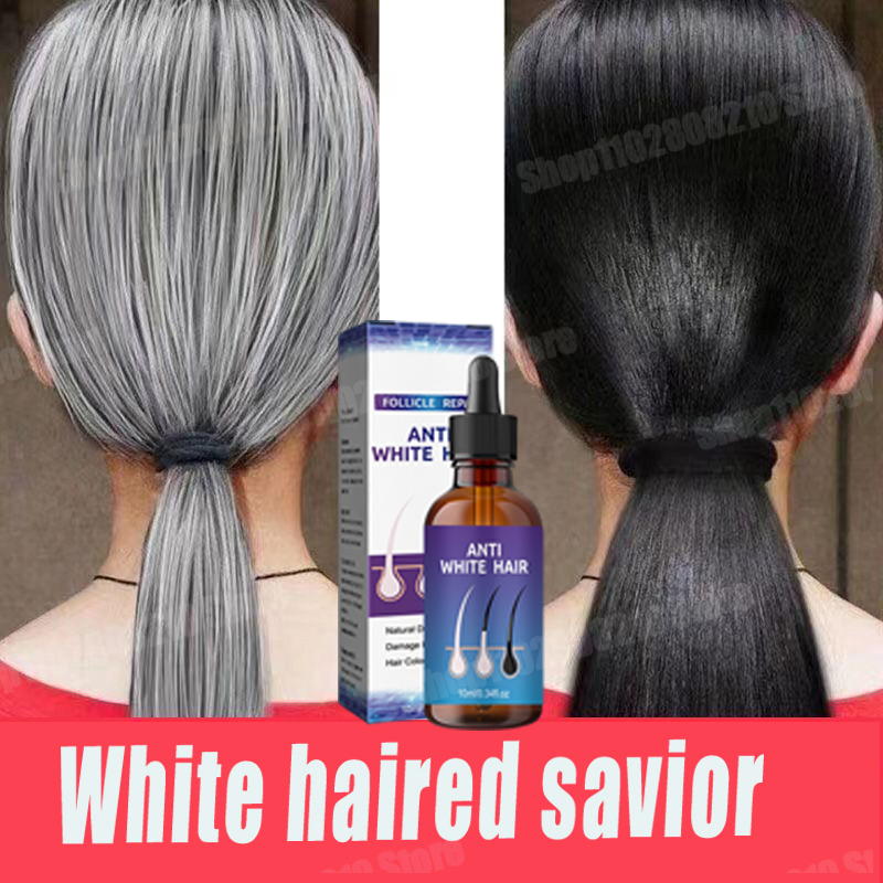 Sérum d'essence anti-gris pour cheveux blancs à noirs naturels et sains