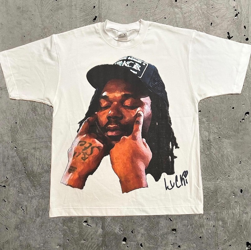 Y2k ヨーロッパと米国の新しい夏のメンズ Tシャツポートレートプリント原宿ヒップホップ人格ファッションカップルシャツ