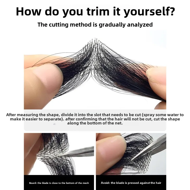 1 par de parches de repuesto para cabello humano, quemaduras accidentales sin cabello para hombres, cinta recta para pérdida de línea de cabello de 15cm en tupé de repuesto