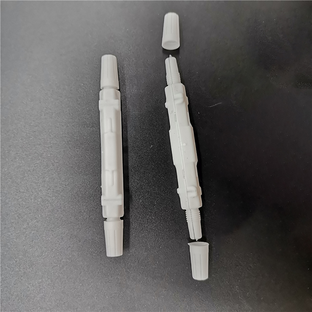 50 Stück/100 Stück Glasfaser-Fusionsschutz, runde Box, schwarz/weiß, für Drop-Kabel, Glasfaser, verschmolzen, rund