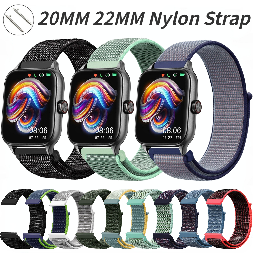 Нейлоновый ремешок-петля 20 мм 22 мм для Amazfit GTR 47 мм/GTR2/2e/3/3 Pro/4/GTS/2/mini/3/4, браслет для Amazfit Balance/bip 5/Stratos 2 2S