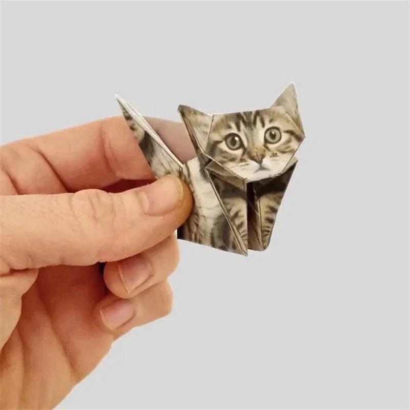 Animal Origami Set Cute Origami Craft Kit Foldable Animal Figures Healing Cat Origami Paper For Home Decoration Office Desk