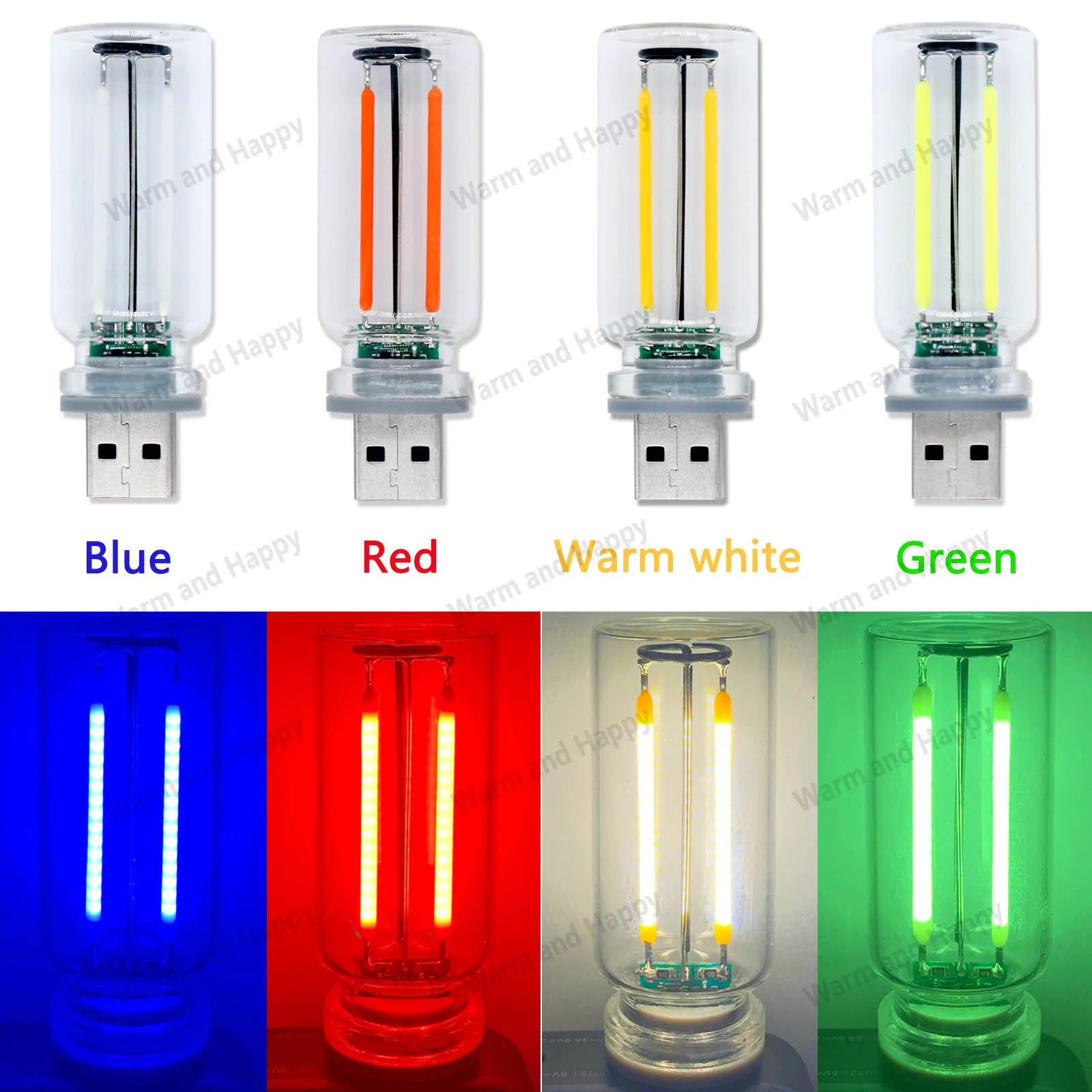 0.3W DC5V USB Dimming Touch Light Source LED Retro Edison Bulb Mobile Power Light Night Light Bedside Light Computer Lighting