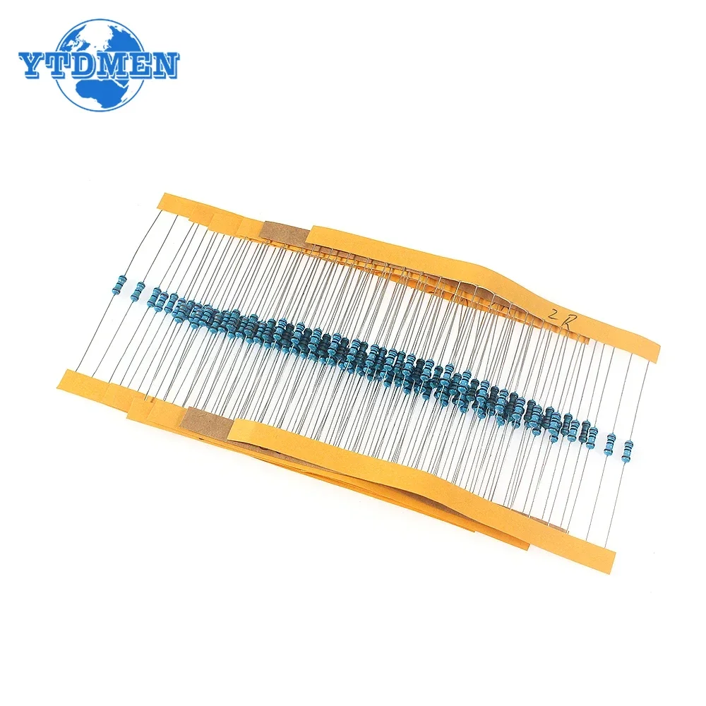 120 Uds 1/4W 1% resistencia de película metálica resistencia de reparación de Airbag de coche 2ohm 2.2ohm 2.4ohm 2.7ohm 3ohm 3.3ohm 6 tipos Kit de resistencia 0,25 W