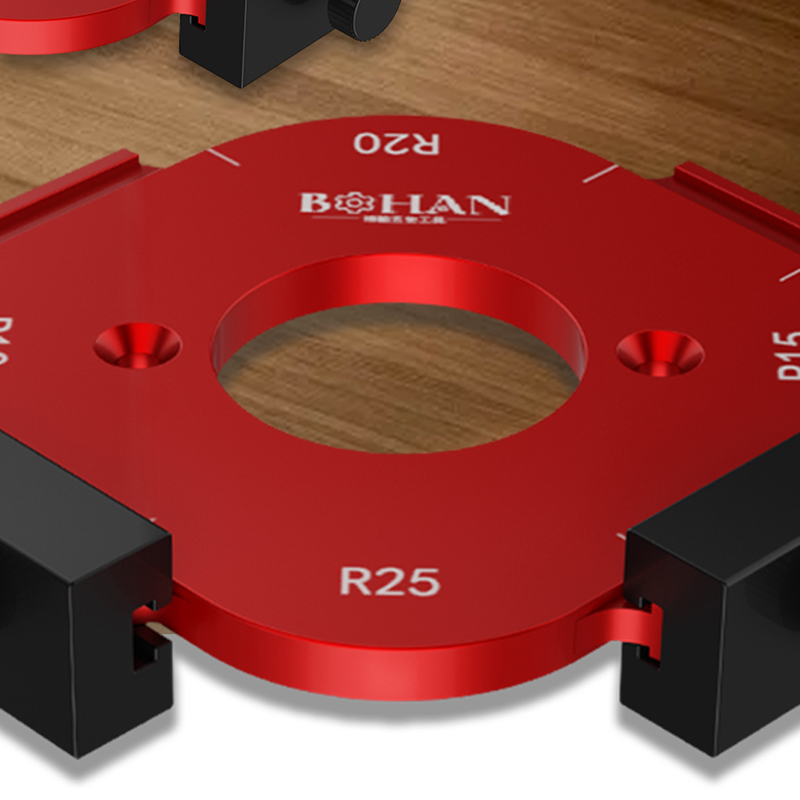 Modèle de positionnement d'angle d'arc 4 en 1, modèles de routeur R10-R50, rayon d'angle de gabarit de rayon de travail du bois, outils de positionnement réutilisables