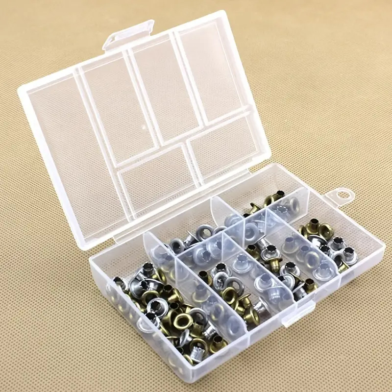 Caja de almacenamiento de joyería, caja de almacenamiento transparente de doble hebilla para pendientes y anillos, organizador de almacenamiento de accesorios para taladro de uñas