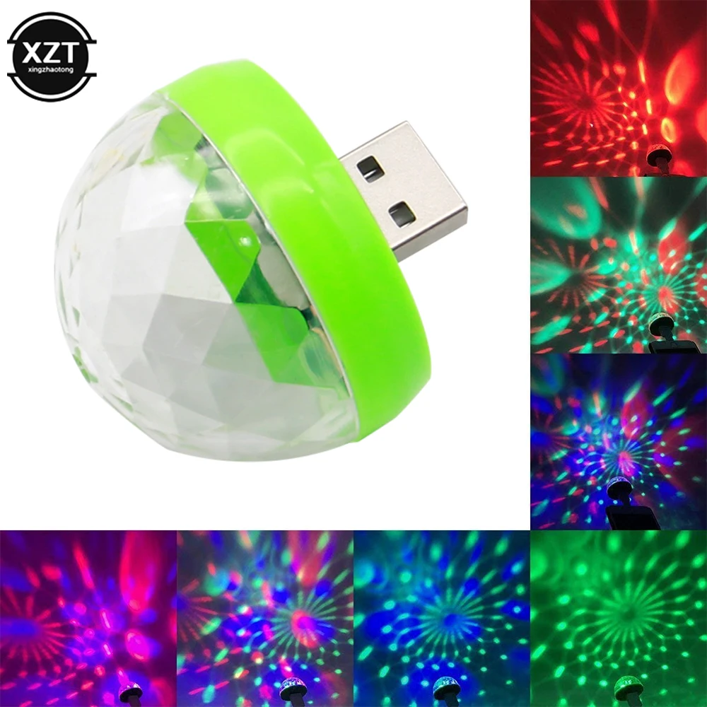 Luces USB de colores para DJ, lámpara de ambiente de DJ, RGB, Mini música colorida, sonido LED, USB-C, fiesta de Karaoke, bienvenida, Bola de luz láser de 5V