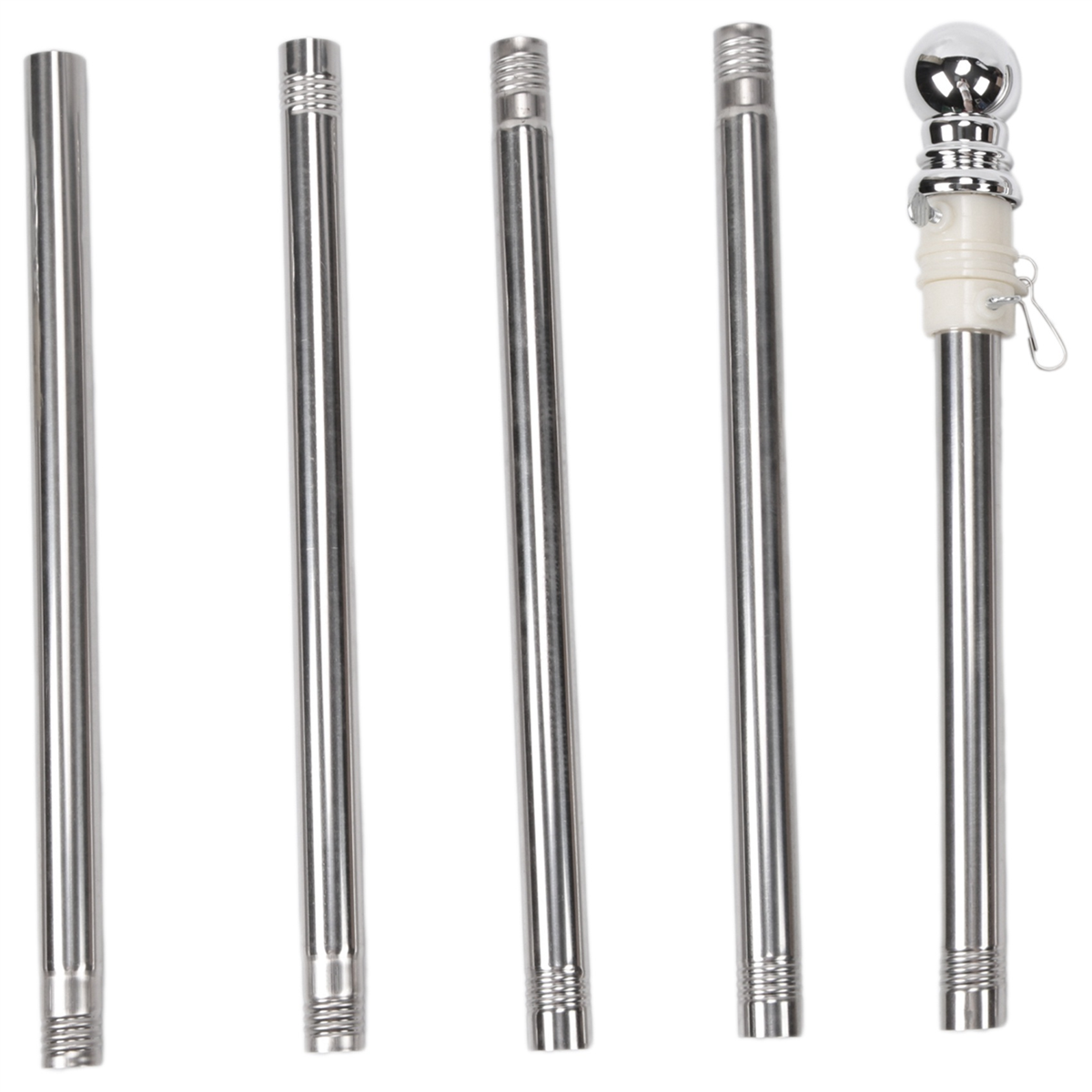 Asta de bandera de acero inoxidable, adecuada para casa, Patio, jardín, antioxidante (solo poste plateado)