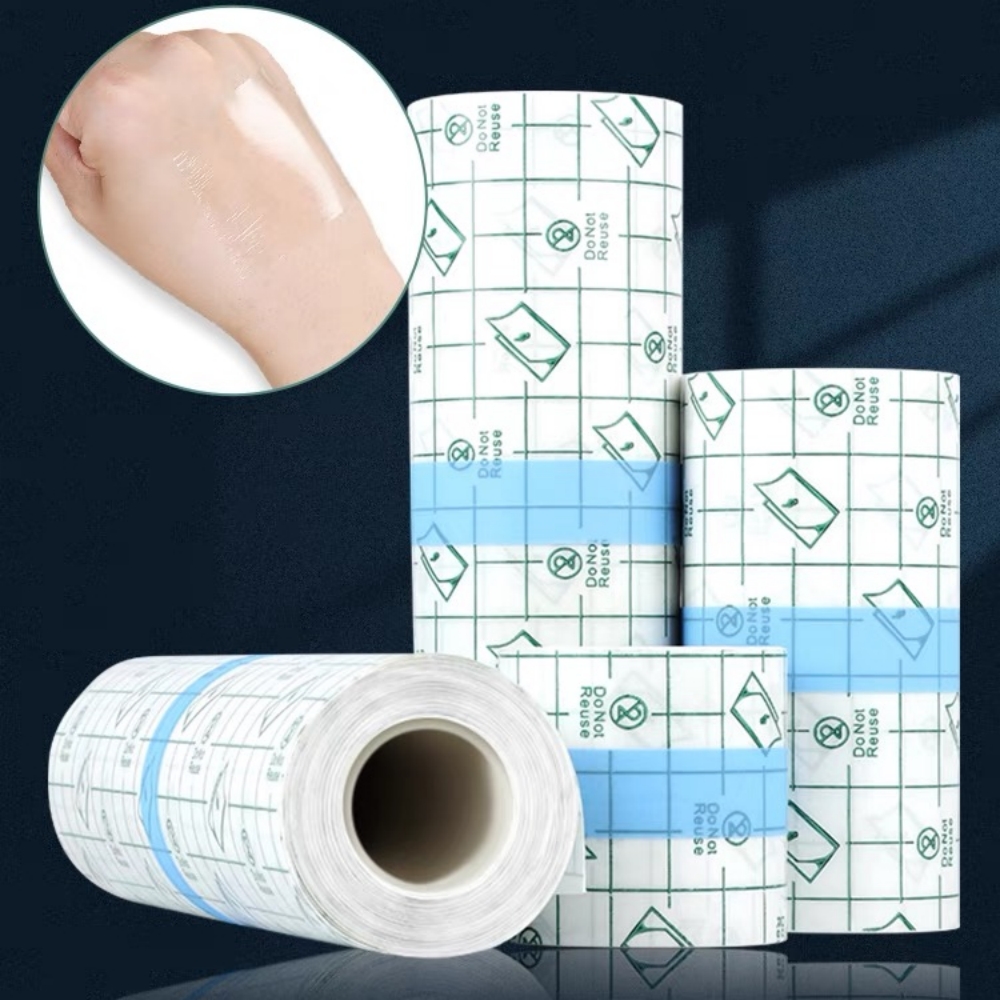 ROKYO-Película protectora profesional de 5M para curación de PU, vendaje para tatuaje para el cuidado posterior, rollo de envoltura transparente para reparación de la piel, resistente al agua