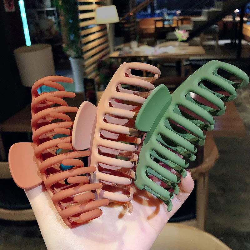 2025 pinzas para el cabello grandes y sólidas coreanas, pinzas para el cabello acrílicas esmeriladas elegantes, pasador, tocados para mujeres y niñas, accesorios para el cabello