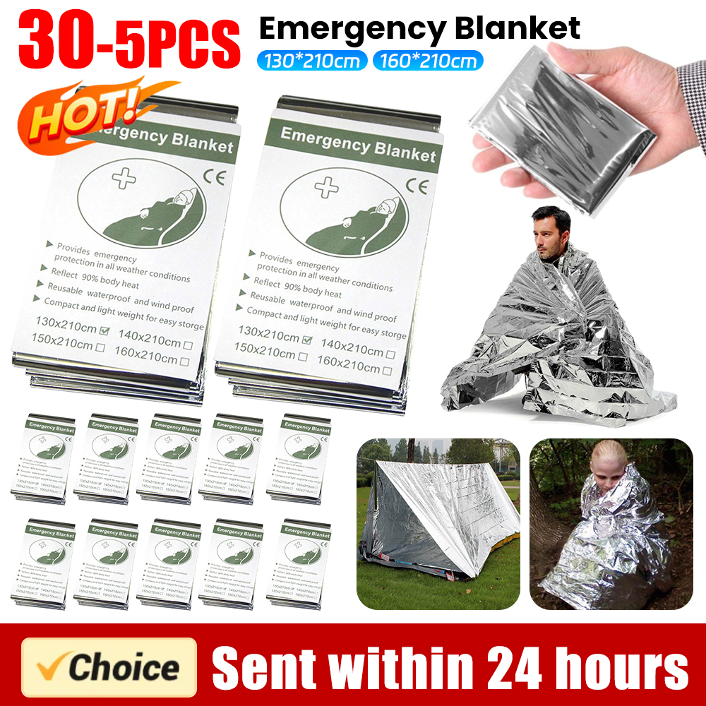 Notfall Thermo Poncho Decke leichte faltbare wasserdichte wind dichte Sonnenschutz wieder verwendbare Erste-Hilfe-Camping matte Pad Abdeckung