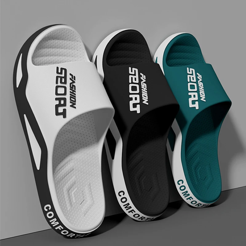 Hochwertige Herren-Sommermode-Sandalen mit dicker Sohle, spiralförmige Strand-Pool-Rutschen, rutschfeste Badezimmer-Hausschuhe, trendige männliche Sportschuhe