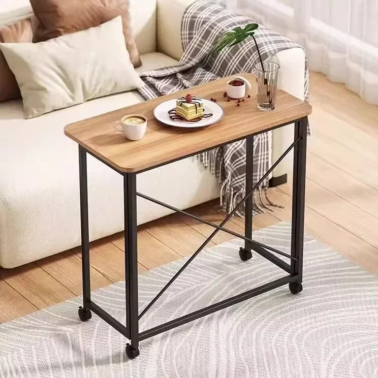 Home Foldable Table Small Portable Version No Installation Table Foldable and Movable Rectangular Space Saving Version