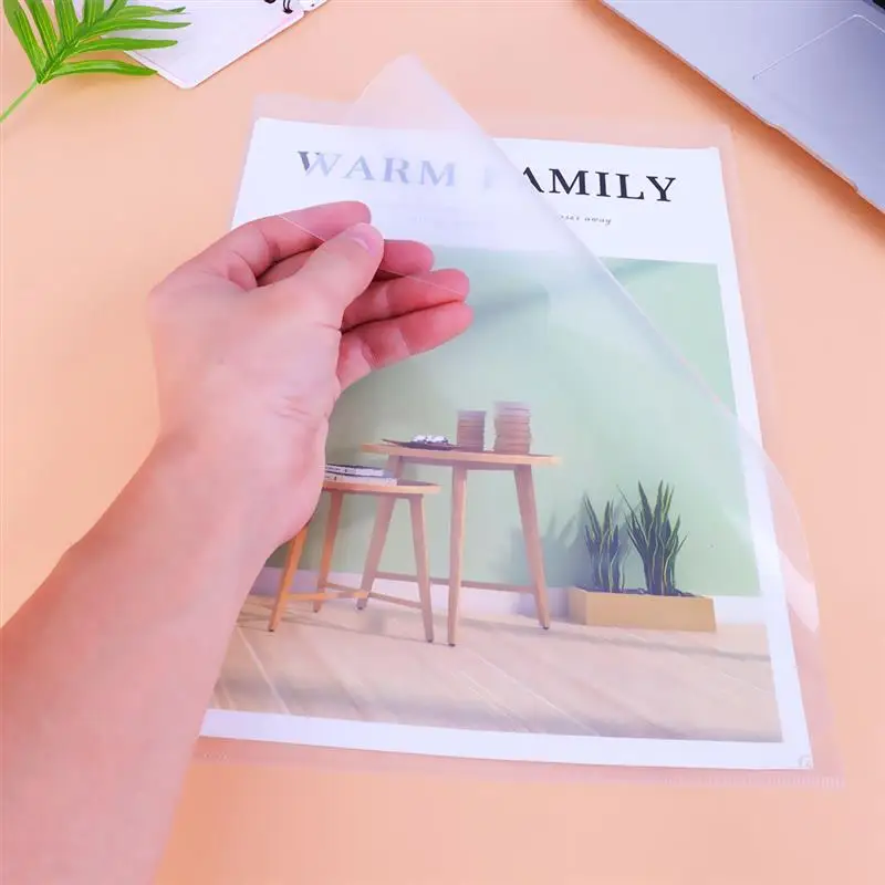20pcs Document Storage Pouch Bag Transparent Plastic File Folders For A4 Documents Sleeves Leaf Documents Bag Protector Office