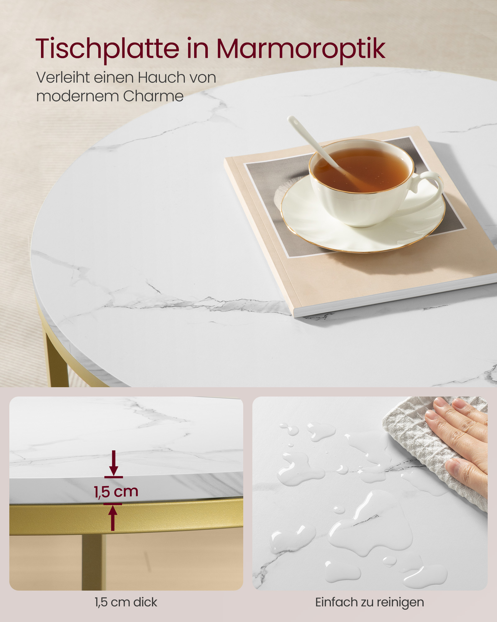 VASAGLE salontafel, woonkamertafel, salontafel, voor woonkamer