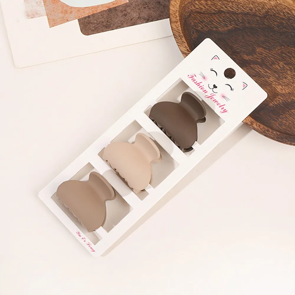 ใหม่แฟชั่นสีกาแฟสามชิ้นชุด Frosted เรขาคณิต Hairpin ผมคลิป Barrettes สําหรับหญิงสาวผม Accessorie Headwear