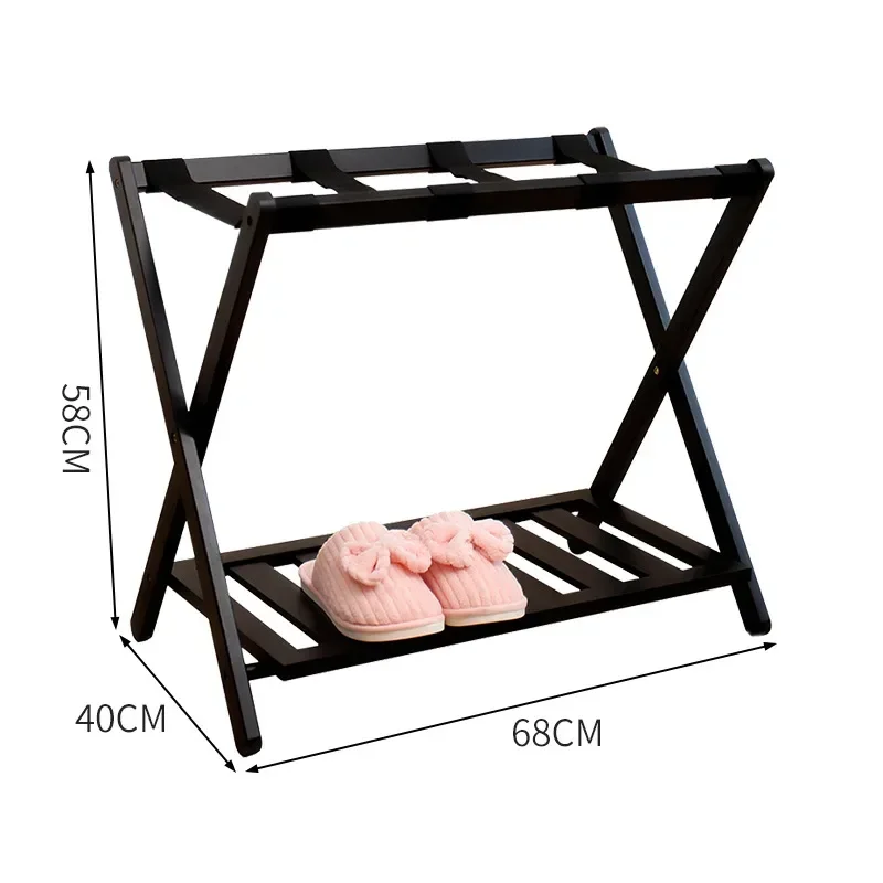 JOY All'ingrosso Camera da letto pieghevole in bambù Scaffale di stoccaggio a doppio strato Camera d'albergo Portapacchi Fonte di fabbrica Portaoggetti in bambù