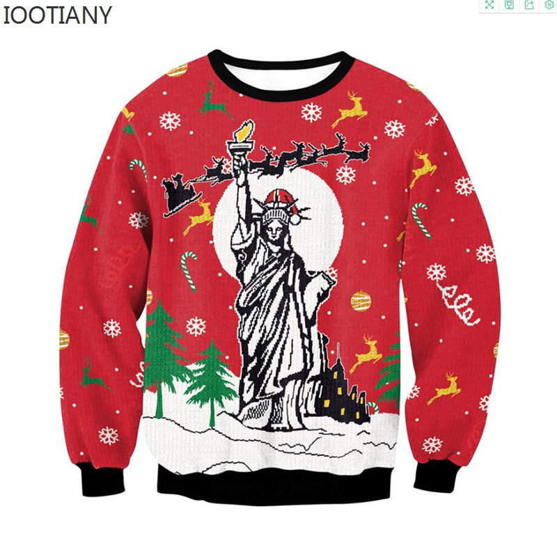 Sudadera con capucha navideña fea para hombre y mujer, jerséis navideños pegajosos con reno jorobado divertido, Tops para pareja, sudadera navideña para fiesta