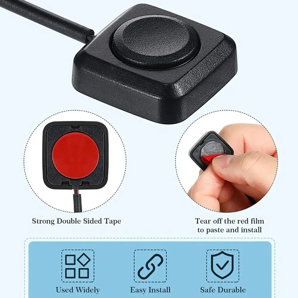 Pulsador momentáneo encendido apagado interruptor plástico negro 12V 24V montaje en superficie Mini interruptor de botón