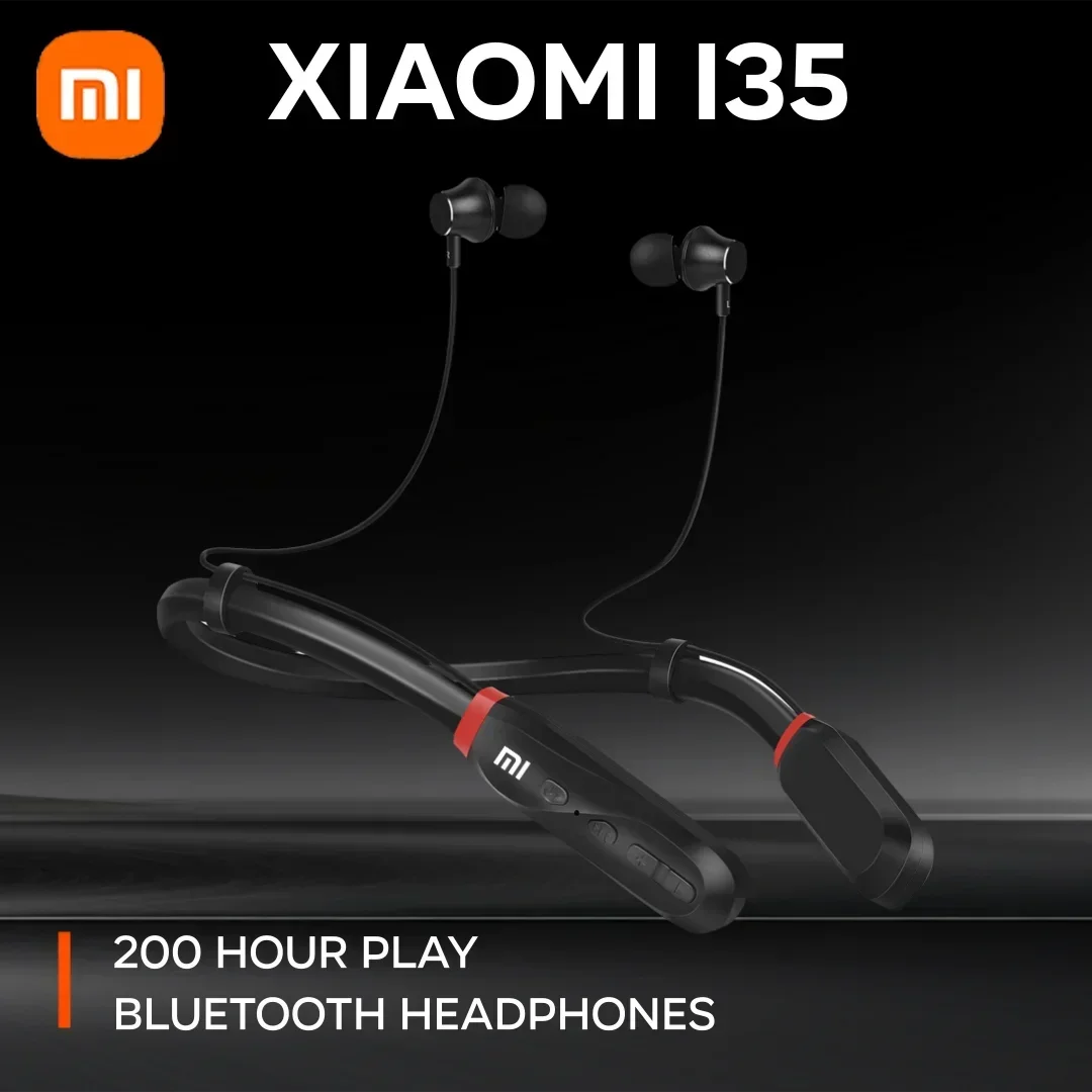 XIAOMI i35 auriculares Bluetooth con banda para el cuello auriculares inalámbricos sonido 9D auriculares deportivos impermeables TWS auriculares con micrófono para teléfono