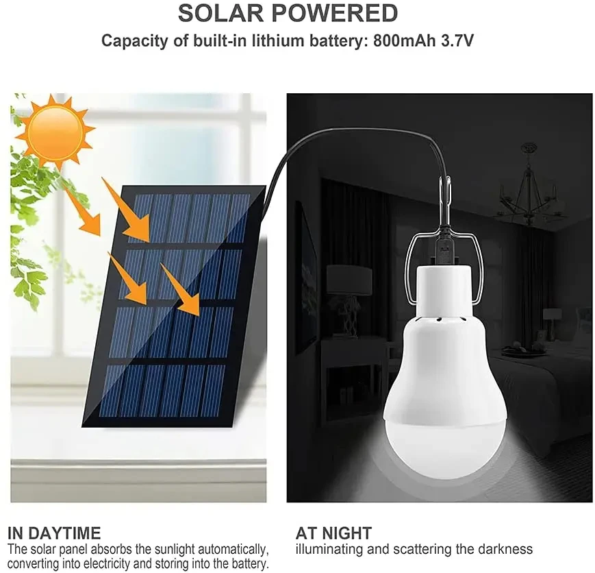 7 ワットソーラーライト防水 USB 充電ぶら下げ緊急太陽光発電ランプ屋外屋内家ソーラー電球ライトソーラーパネル