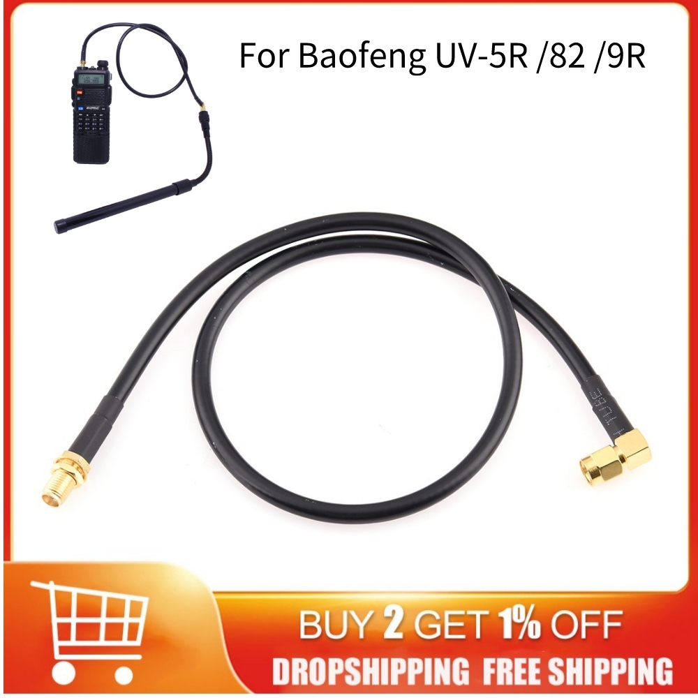 Cable de extensión de antena de 50/100cm AR-152 AR-148 SMA Cable Coaxial de Radio macho-hembra para Baofeng UV-5R UV-82 UV-9R Walkie Talkie