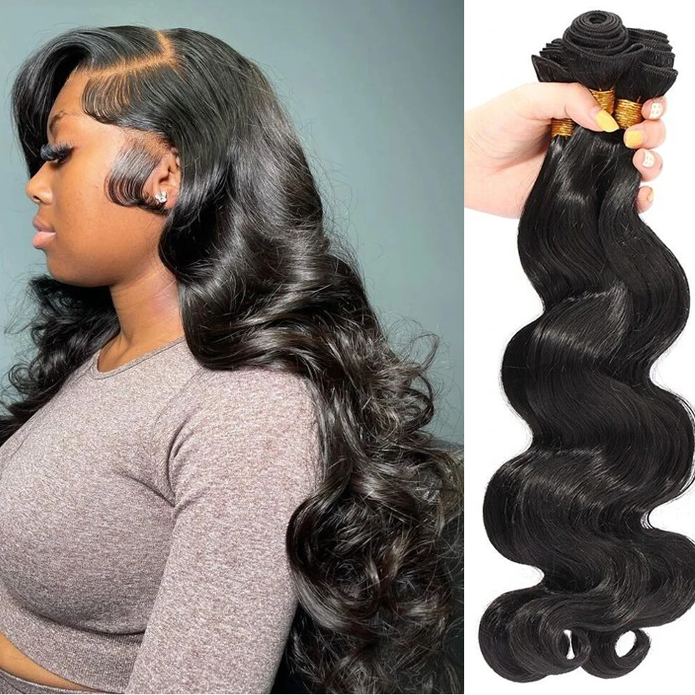 Cabelo brasileiro Weave Pacotes, Raw Remy Cabelo Humano, Extensões de Cabelo Virgem, Loose Body Wave, 1 Pacotes, 3 Pacotes, 4 Pacotes, 28 em