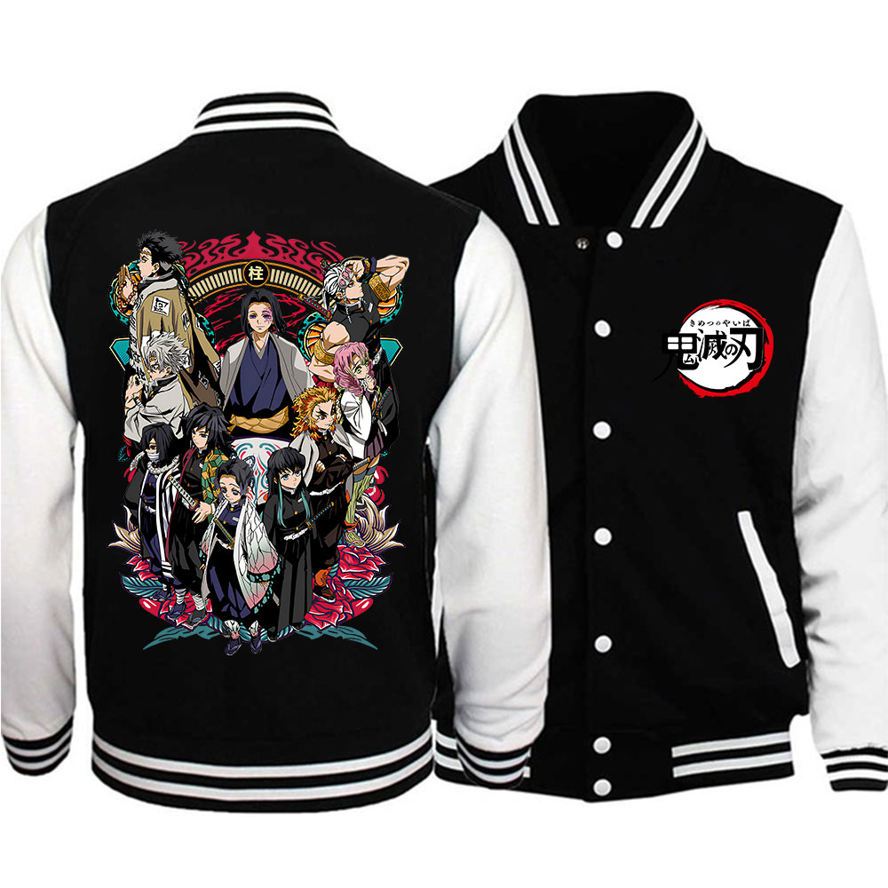 Demon Slayer Baseball Uniform Jacket Women Men Anime Baseball Jackets for Fans Gift