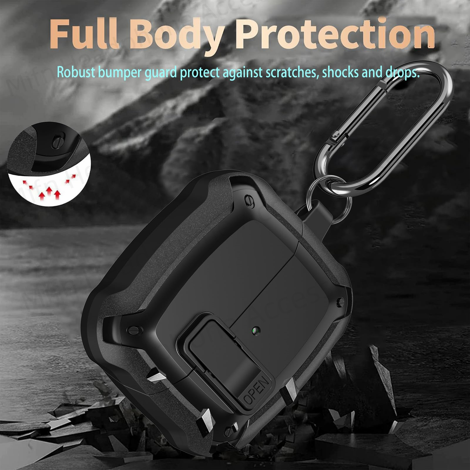 2024 [2-in-1] Rüstungshülle für Samsung Galaxy Buds 3/Galaxy Buds3 Pro Secure Lock Cover Buds3 Pro Cover mit Reinigungsset für Männer