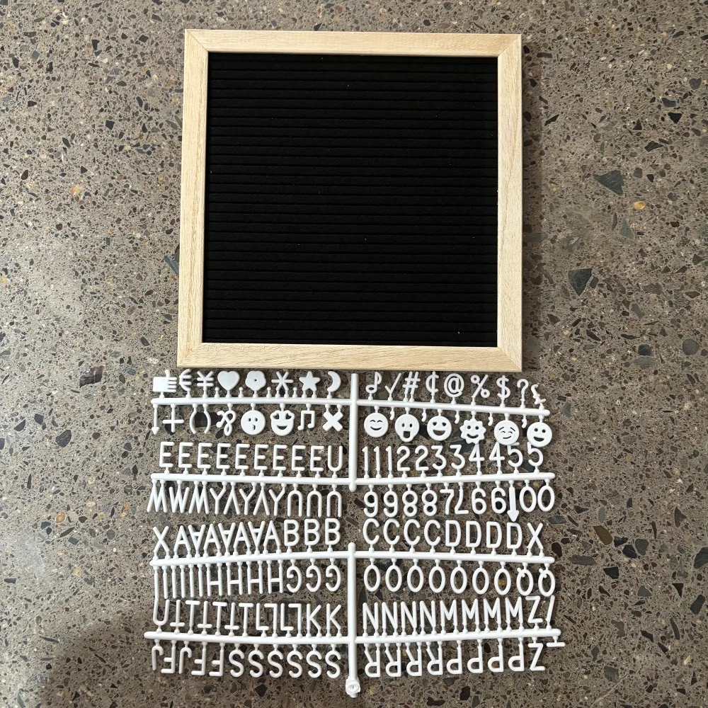 Multifunctional Wooden Letter Message Board 10x10 Inch Home Decorations Felt Letter Board Changeable Symbols Blackboard Shop