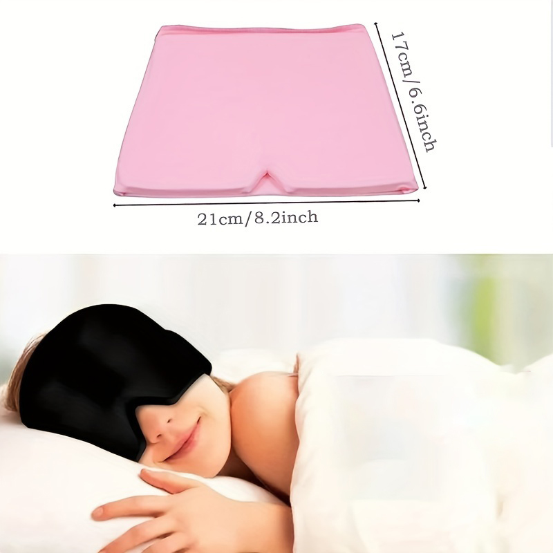 Gel Cold Hot Head Ice Cap, Masque rond noir et rose, Énergie de la tête, Masque pour les yeux pour le sommeil, Outil de soins de santé