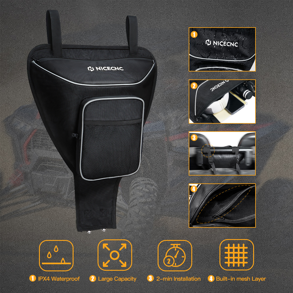 Para polaris rzr xp 1000 utv saco de assento central oxford pano resistente ao desgaste pacote de cabine para polaris ranger 570 800 rzr 900 saco de armazenamento