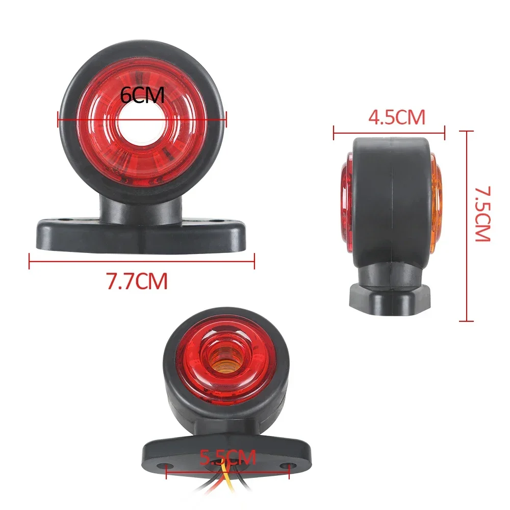 2PCS Universal 12-24v Warnung Rücklicht Seite Marker Indikatoren Licht Lkw Lkw Bus Dual Gesicht blinker Licht Umriss Lampe