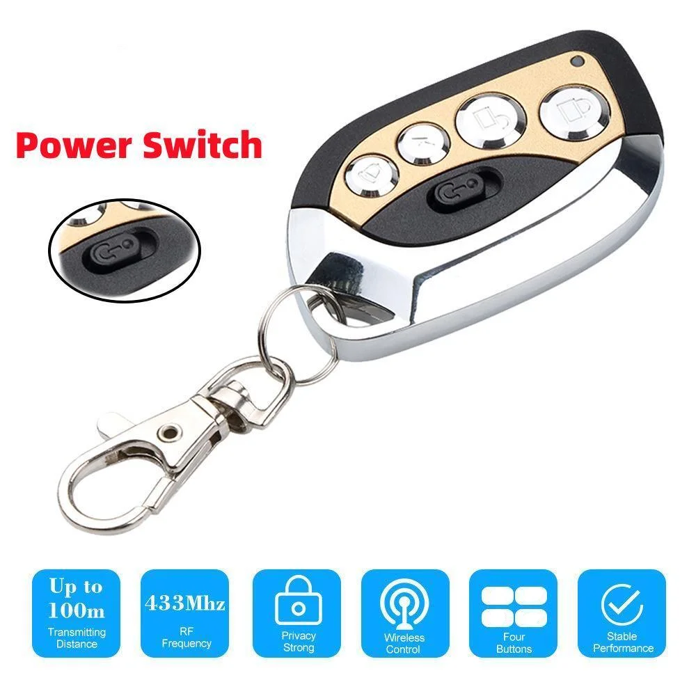 433MHz Universal Remote Control Duplicator for Garage Door/Electric Curtain - Metal Keyfob Clone