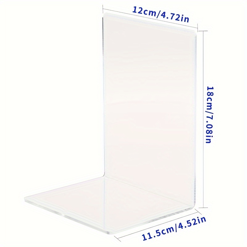 Sujetalibros acrílicos transparentes, estantería de escritorio, estante de almacenamiento decorativo, sujetalibros, soporte para libros, papelería escolar