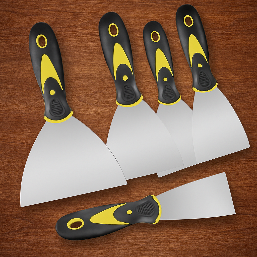 2/3/4/5 Inch Carbon Steel Putty Knife Scraper, Multi-Size Spatula for Paint and Wall Repair, Household and Industrial Cleaning,