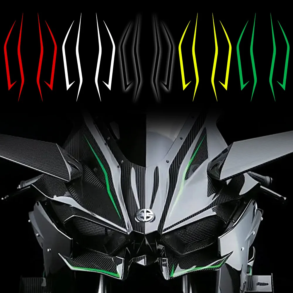 4PCS Motorcycle Fairing Sticker Decoration Reflective Cool Front Pull Headlight Decals for Kawasaki Ninja NINJA400 H2 H2SX