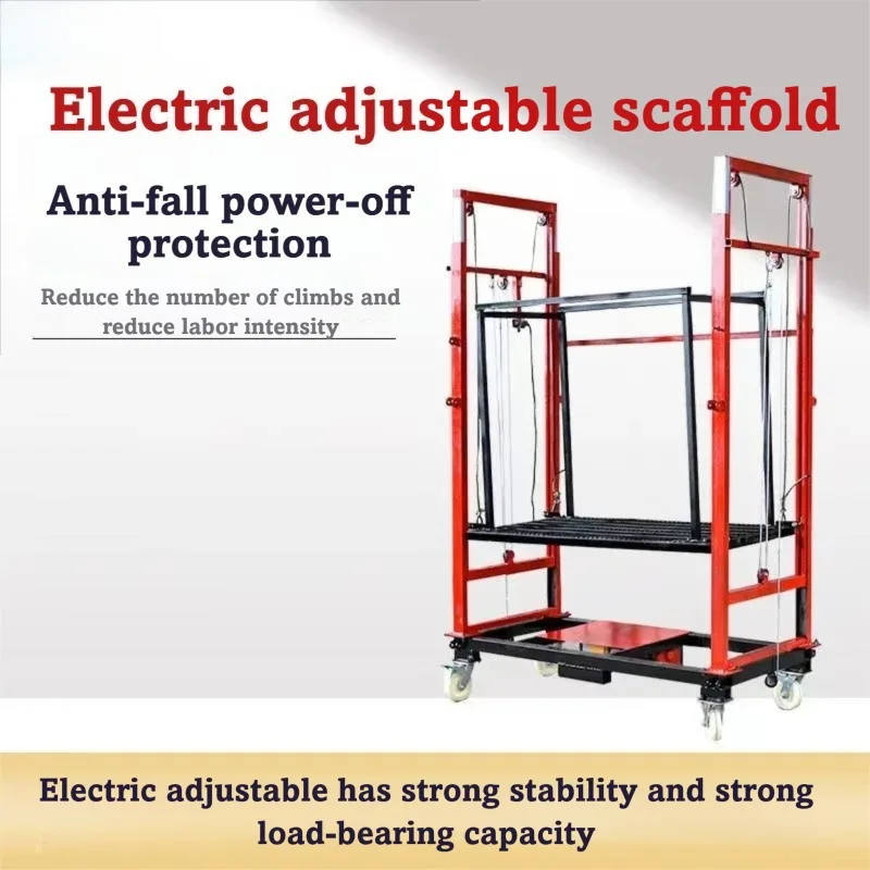 Electric Mobile Scaffolding Lift 500KG Loading Capacity 4-12M Height Folding Platform With Remote Control For Construction