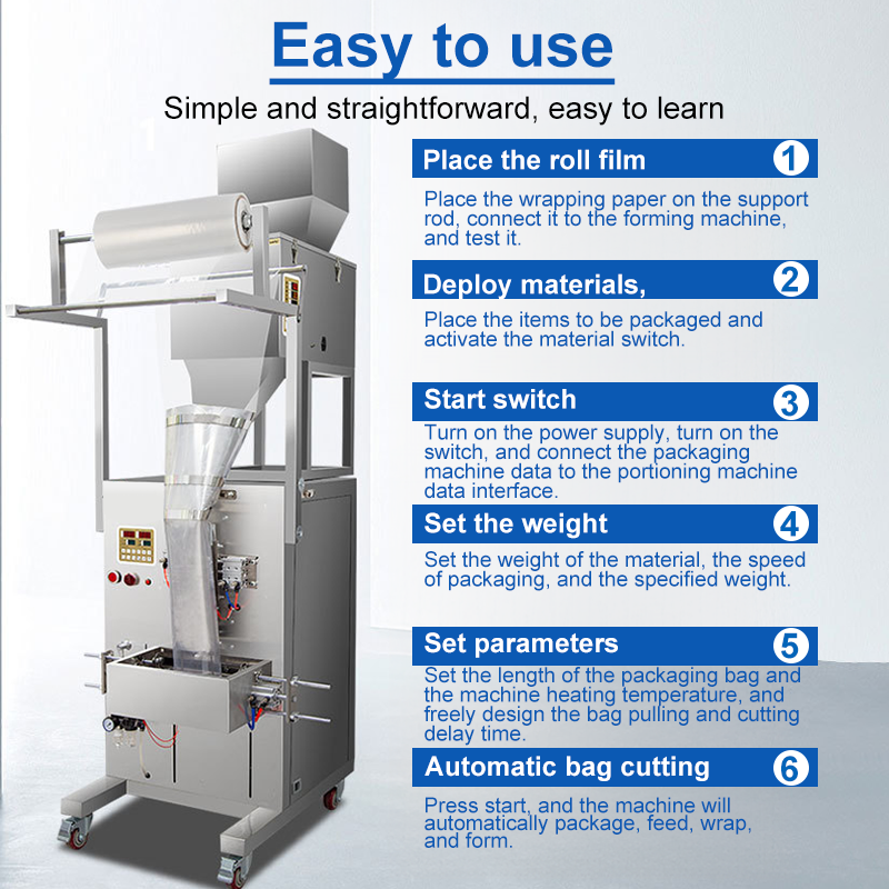 Fully Automatic Corner Bag Snack Granule Packing Stainless Steel Plastic Pouch Film Weighing Pneumatic Filling Packaging Machine