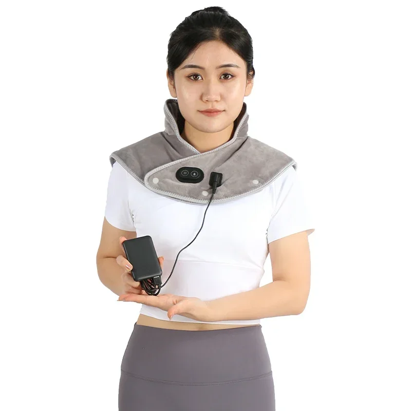 Elektrische Heizung Schulter Hals Pad Zervikale Wrap Drei Gang Thermische Kompresse Massage Vibration Schal Warme Zurück Werkzeug Entspannen Klammer