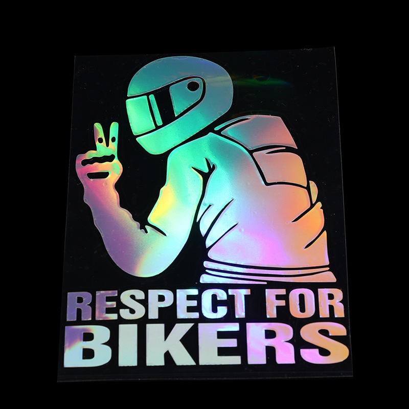 RESPECT for BIKERS Adesivo de carro de motocicleta, adesivos refletivos 3D removíveis, decalques para janela de automóvel, capacete de corrida corporal