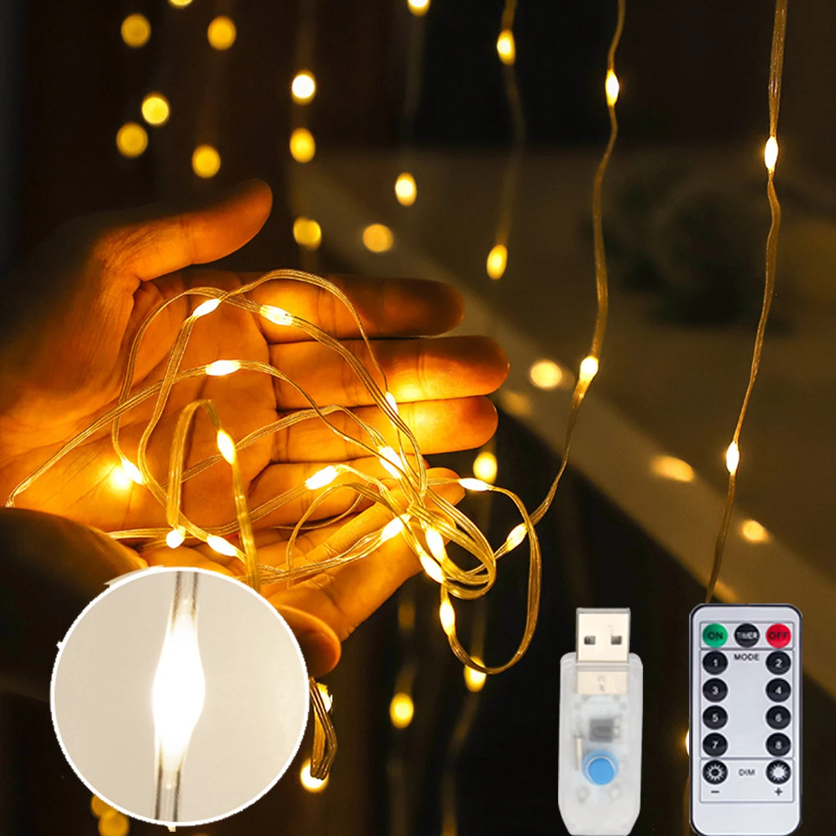 2M/3M Vorhang Lichter Weihnachten Girlande USB Fee Lichterkette LED Outdoor Für Weihnachten Neue Jahr Garten party Hochzeit Dekoration