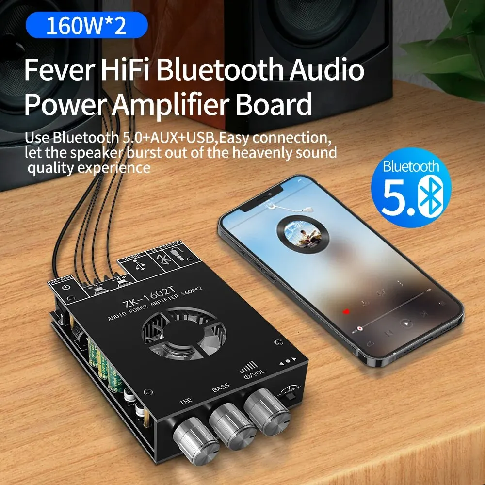 ZK-1602T TDA7498E Bluetooth 5,0 Subwoofer Verstärker Bord 2*100 W 2,0 Kanal High Power USB Audio Stereo Verstärker Bord AMP